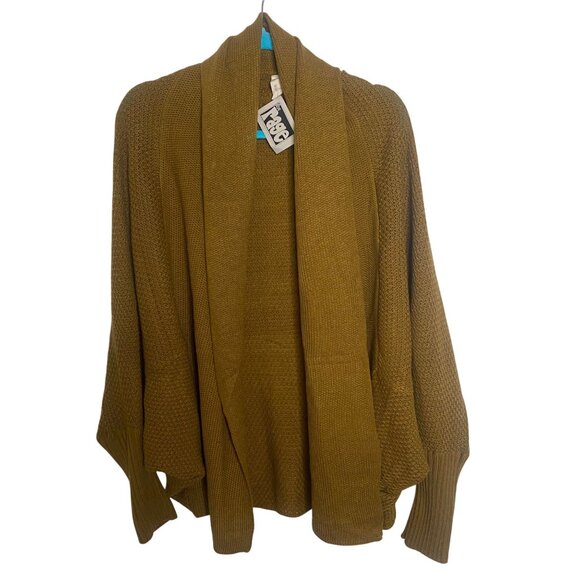 Wishlist Wool Blend Open Cardigan Sweater M/L Mustard Yellow Sweater Knit Oversi - Picture 1 of 9